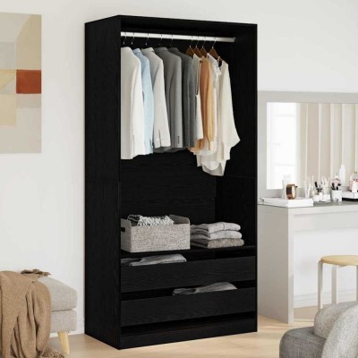 vidaXL Dulap cu sertar Stejar negru 100 x 50 x 200 cm Lemn compozit 3329299 foto