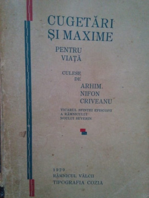 Nifon Criveanu - Cugetari si maxime pentru viata (1929) foto