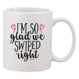 Cana alba personalizata &#039;I&#039;m so glad we swiped right&#039;, INOVATIX&reg;. 330ml