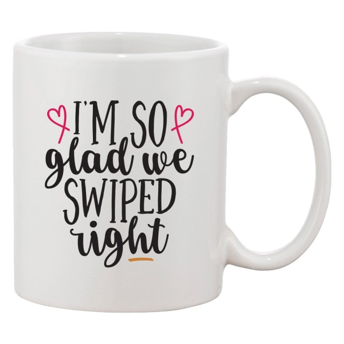 Cana alba personalizata &#039;I&#039;m so glad we swiped right&#039;, INOVATIX&reg;. 330ml