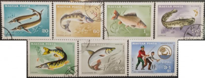 Ungaria 1967 - pescuitul, serie stampilata foto