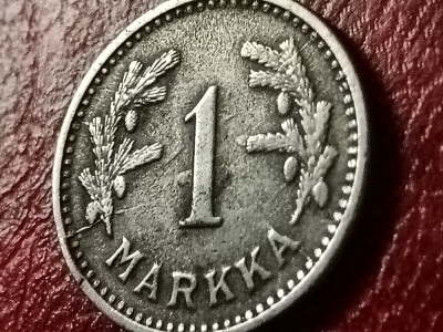 1 markka markaa marka marca 1943 Finlanda, stare EF+, [poze] foto