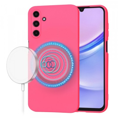 Husa MagSafe pentru Samsung Galaxy A15 A155, Techsuit, SoftFlex, Roz Inchis foto