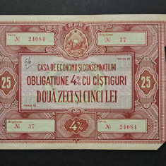 Obligatiune CEC 25 Lei RPR , C.E.C.