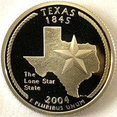 AMERICA QUARTER DOLLAR 2004 LITERA S. PROOF,AG 900, Statul Steaua Solitara-TEXAS