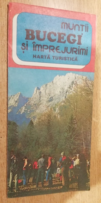 myh 63 - 82 - HARTA TURISTICA - MUNTII BUCEGI - PIESA DE COLECTIE