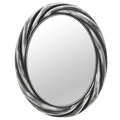 Oglinda ovala Luxurious Silver Black 58 x 73 cm foto