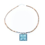 Colier din pluta cu pandantiv Azulejos Blue