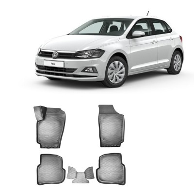 Covorase auto cauciuc tip tavita VOLKSWAGEN POLO (2010-2018) - 5 PCS foto
