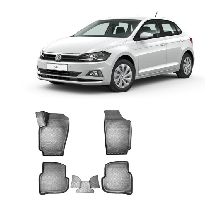 Covorase auto cauciuc tip tavita VOLKSWAGEN POLO (2010-2018) - 5 PCS