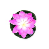 Lampa solara plutitoare de gradina, nufar roz LED RGB, 18x18x6 cm