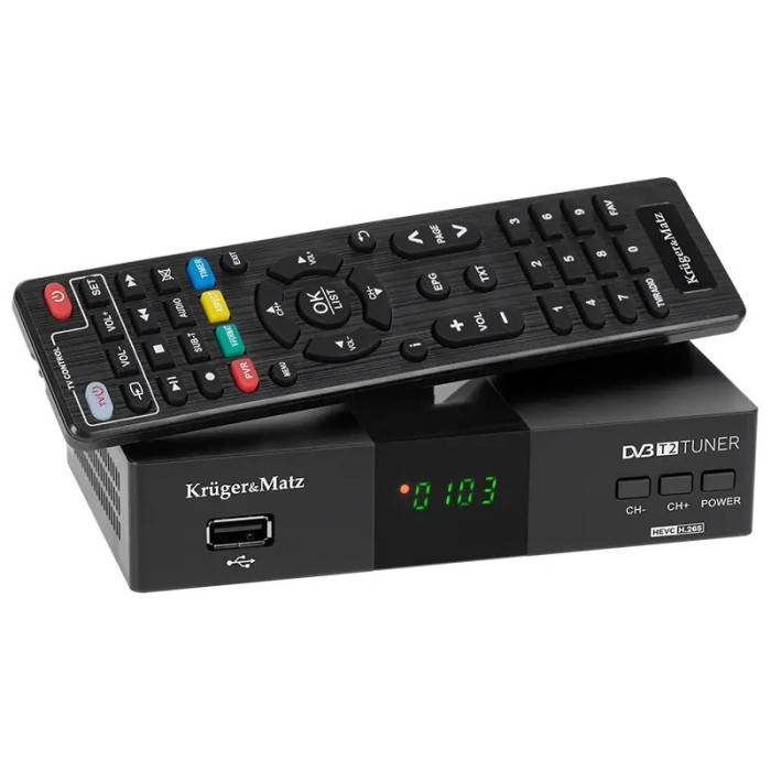Tuner DVB-T2 DVB-T H.265 HEVC Kruger&amp;Matz KM0550D