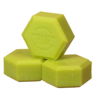 Sapun vegetal hexagonal cu menta si lamaie 100gr apidava foto