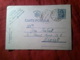 Carte Postala circulat 1940 Bucuresti - Ploiesti, Timbru fix 4 lei Carol II