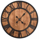 Ceas de perete vintage, cu cuarț, lemn și metal, XXL, 60 cm, vidaXL