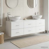 Cumpara ieftin Set de mobilier pentru baie 3 buc. Alb 161 x 44.5 x 80 cm