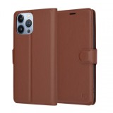 Husa pentru Apple iPhone 13 Pro Max, Techsuit, Leather Folio, Maro