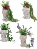 Cumpara ieftin Set 4 plante artificiale multicolore in ghiveci 18 x 14 x 34 cm