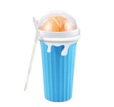 Pahar magic pentru inghetata/ slushy/ smoothie/ granita/ bautura cu gheata Gohhme, polipropilena, albastru/alb, 500 ml