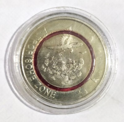 GERMANIA 5 EURO 2017 A TROPISCHE ZONE BIMETAL SI METACRILAT IN CAPSULA AUNC UNC foto