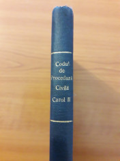 Codul de procedura civila Carol al II-lea - 1939 / R8P2F foto