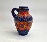 Cumpara ieftin Ulcior Vaza cu maner ceramica glazurata culori vii portocaliu albastru BAY Keramik 93 - 17 design Bodo Mans