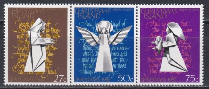 Christmas Insule 1982 - Crăciun - Sculpturi din h&acirc;rtie origami, Staif, MNH