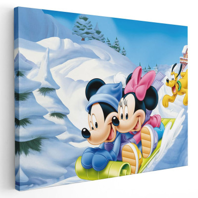 Tablou afis Minnie and Mickey mouse 2164 Tablou canvas pe panza CU RAMA 40x60 cm foto