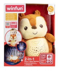 Proiector si lampa de veghe 2 &icirc;n 1 Winfun Veverita pentru bebelusi