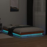 VidaXL Cadru pat cu LED, maro ceruit, 140x200 cm, lemn masiv de pin 844414