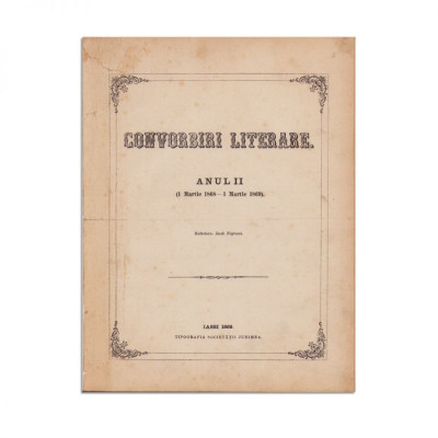 Publicația &amp;bdquo;Convorbiri Literare&amp;rdquo;, Anul II, 1 Martie 1868 - 1 Martie 1869, Iași, Tipografia Societății Junimea, 1870, 428 p. Publicația cuprinde: poez foto