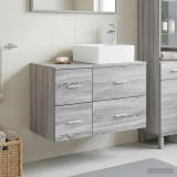 Cumpara ieftin Set de mobilier pentru baie suspendat 2 buc. Sonoma gri