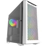 Carcasa PC AQIRYS Aquilla White ARGB, EATX, Sticla Securizata, 4x140mm ARGB, Controller, Filtre Praf, Watercooling Ready