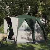 VidaXL Tent Cabină cu acoperiș Verde și alb 320 x 320 x 203 cm 42004032