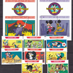 Uganda 1992 Disney MI 1054-1061 + 2 bl. 159,160 MNH