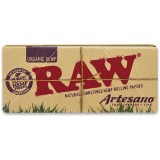 Foite Canepa Organic RAW Artesano King Size Slim cu Filtre si Tava