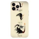 Husa compatibila cu Apple iPhone 15 Plus model Charmander evolutions Tenebrism Style, Silicon, TPU, Viceversa, Transparent, Carcasa