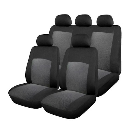 Huse Scaun Auto, 9 piese, universale, culoare Gri-Negru