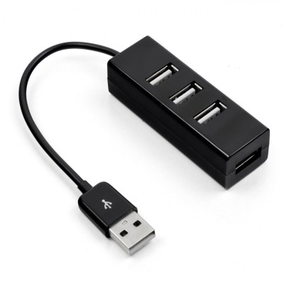 Hub USB, 4 Porturi, Compatibil USB 2.0 și USB 1.1, Culoare Negru foto