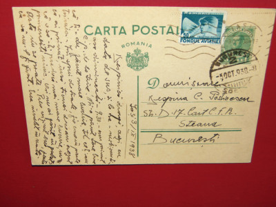 CARTE POSTALA ANUL 1938 foto