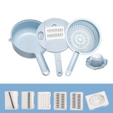 Razatoare multifunctionala flippy pentru legume, fructe, branzeturi, 10 piese, 27.6x8 cm, albastru