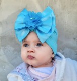 Caciulita tip turban cu funda din satin aplicata in fata (Marime Disponibila: