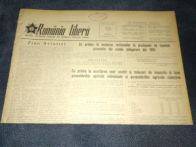 ZIARUL ROMANIA LIBERA 6 SEPTEMBRIE 1953 foto