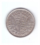Moneda Anglia 1/2 / half crown 1950, stare buna, mic defect, curata, Europa, Cupru-Nichel