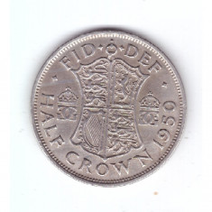 Moneda Anglia 1/2 / half crown 1950, stare buna, mic defect, curata