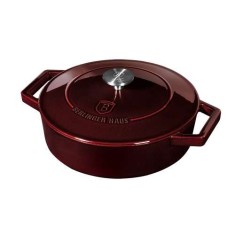 Cratita cu capac 26 cm din fonta emailata Berlinger Haus &amp;ndash; Colectia Burgundy Metallic Line foto