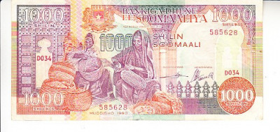 M1 - Bancnota foarte veche - Somalia - 1000 shilin - 1996 foto
