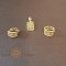 Set cercei rotunzi si pandantiv dreptunghiular cu zirconia - placat 14k