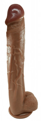 Dildo Big Mauro cu Ventuza, PVC, Caramel, 32.5 cm, Mokko Toys foto