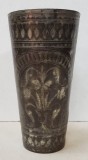 Pocal din metal argintat, Iran, Secol 19